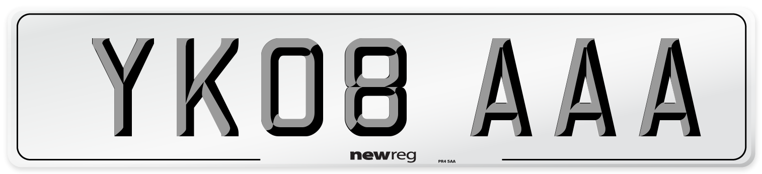 YK08 AAA Number Plate from New Reg